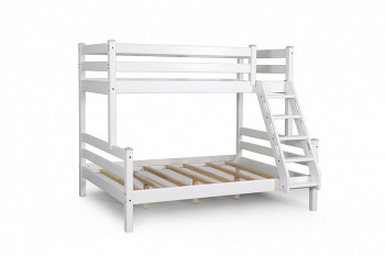 Адель кровать двухъярусная с наклонной лестницей Белый в Большой Мурте - bolshaya-murta.mebel54.com | фото