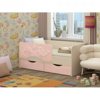 Алена-1 Кровать детская 2 ящика 1.6 Розовый глянец в Большой Мурте - bolshaya-murta.mebel54.com | фото
