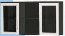 Антресоль большая с двумя стеклодверями ДЛЯ ГОСТИНОЙ АБС-2 Венге/Дуб выбеленный в Большой Мурте - bolshaya-murta.mebel54.com | фото