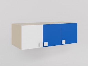 Антресоль на шкаф 3-х створчатый Скай люкс (Синий/Белый/корпус Клен) в Большой Мурте - bolshaya-murta.mebel54.com | фото