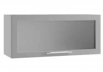 Барселона ШВГС 800 Шкаф верхний горизонтальный со стеклом (Голубой тик/корпус Белый) в Большой Мурте - bolshaya-murta.mebel54.com | фото