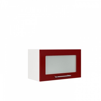 Бруклин ШВГС 600 Шкаф верхний горизонтальный со стеклом (Бетон белый/корпус Белый) в Большой Мурте - bolshaya-murta.mebel54.com | фото