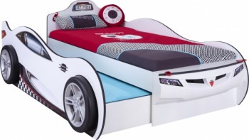 CARBED Кровать-машина Coupe с выдвижной кроватью White 20.03.1310.00 в Большой Мурте - bolshaya-murta.mebel54.com | фото