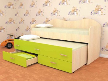 Кровать детская Нимфа двухместная 2.0 Венге/Дуб молочный в Большой Мурте - bolshaya-murta.mebel54.com | фото