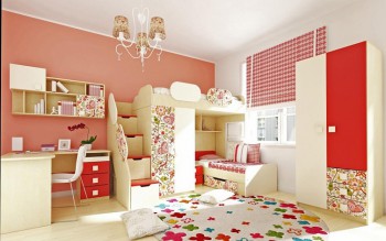 Детская комната Ретвит (Бежевый/Красный/корпус Клен) в Большой Мурте - bolshaya-murta.mebel54.com | фото
