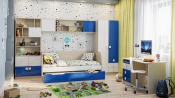 Детская комната Скай Люкс (Синий/Белый/корпус Клен) в Большой Мурте - bolshaya-murta.mebel54.com | фото