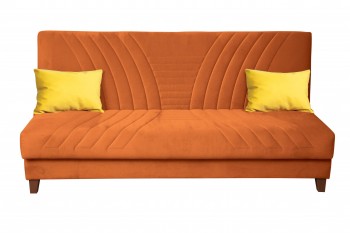 Диван-кровать "Бэлла" (велюр нео терра/подушки микровелюр желтый) в Большой Мурте - bolshaya-murta.mebel54.com | фото