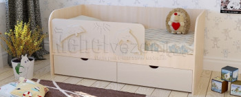 Друзья Кровать детская 2 ящика 1.6 Ваниль глянец в Большой Мурте - bolshaya-murta.mebel54.com | фото