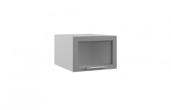 Гарда ГПГС 500 шкаф верхний горизонтальный глубокий со стеклом (Серый Эмалит/корпус Серый) в Большой Мурте - bolshaya-murta.mebel54.com | фото
