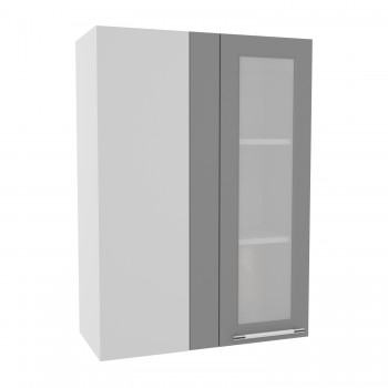 Гарда ВПУС 650 шкаф верхний угловой со стеклом высокий (Белый/корпус Серый) в Большой Мурте - bolshaya-murta.mebel54.com | фото