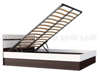 Ким кровать с подъемным механизмом 1,4 (Венге/белый глянец) в Большой Мурте - bolshaya-murta.mebel54.com | фото