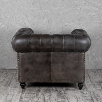 Кресло кожаное Лофт Честер (акация) в Большой Мурте - bolshaya-murta.mebel54.com | фото
