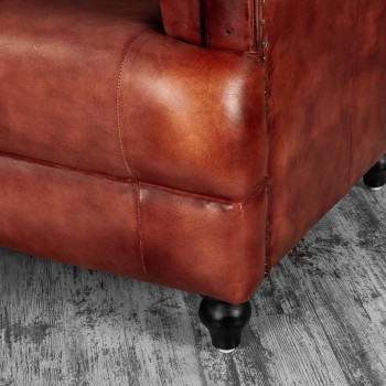 Кресло кожаное Лофт Честер-Нью (Коричневый) в Большой Мурте - bolshaya-murta.mebel54.com | фото