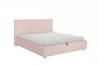 Кровать 1,6 Квест (Нежно-розовый велюр/под-мех) в Большой Мурте - bolshaya-murta.mebel54.com | фото
