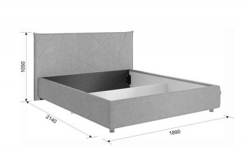 Кровать 1,6 Квест с подъемным механизмом (Топаз велюр) купить в Большой Мурте - bolshaya-murta.mebel54.com | фото
