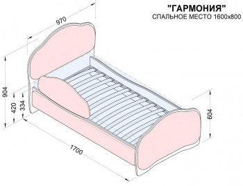 Кровать 160 Гармония 08 Шоколад (мягкий бортик) в Большой Мурте - bolshaya-murta.mebel54.com | фото