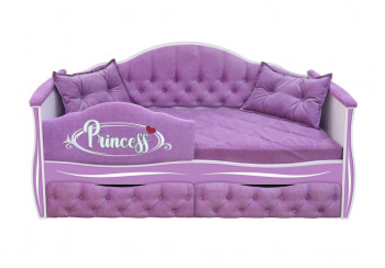 Кровать 160 серии Иллюзия 2 ящика 67 Светло-фиолетовый (подушки/мягкий бортик) в Большой Мурте - bolshaya-murta.mebel54.com | фото