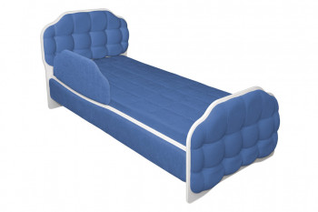 Кровать 170 Атлет 29 Синий (мягкий бортик) в Большой Мурте - bolshaya-murta.mebel54.com | фото