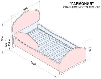 Кровать 170 Гармония 08 Шоколад (мягкий бортик) в Большой Мурте - bolshaya-murta.mebel54.com | фото