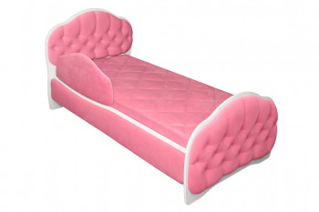 Кровать 170 Гармония 89 Розовый (мягкий бортик) в Большой Мурте - bolshaya-murta.mebel54.com | фото