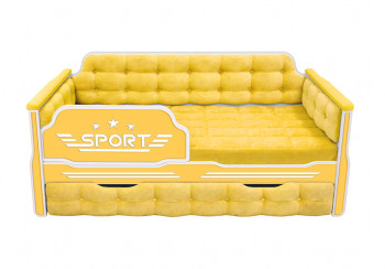 Кровать 170 серии Спорт 1 ящик 74 Жёлтый (мягкие боковые накладки) в Большой Мурте - bolshaya-murta.mebel54.com | фото