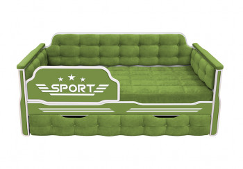 Кровать 170 серии Спорт 1 ящик 76 Зелёный (мягкие боковые накладки) в Большой Мурте - bolshaya-murta.mebel54.com | фото