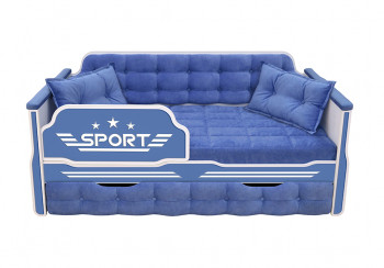 Кровать 170 серии Спорт 1 ящик 85 Синий (подушки) в Большой Мурте - bolshaya-murta.mebel54.com | фото
