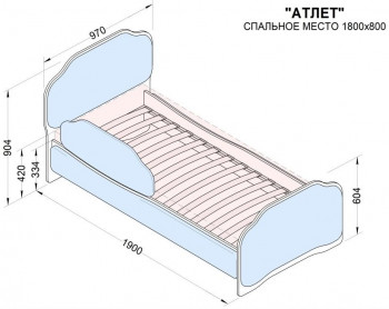 Кровать 180 Атлет 81 Фисташка (мягкий бортик) в Большой Мурте - bolshaya-murta.mebel54.com | фото