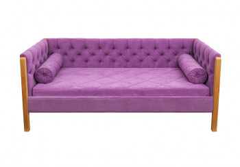 Кровать 180 серии Леди  32 Фиолетовый (подушка валик) в Большой Мурте - bolshaya-murta.mebel54.com | фото