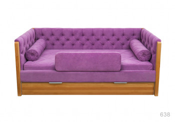 Кровать 180 серии Леди + ящик 32 Фиолетовый (мягкий бортик/подушка валик) в Большой Мурте - bolshaya-murta.mebel54.com | фото