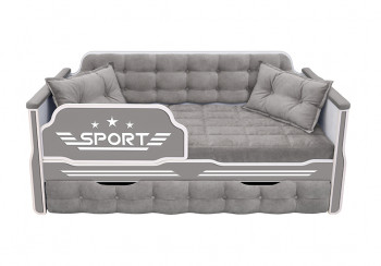 Кровать 180 серии Спорт 1 ящик 45 Серый (подушки) в Большой Мурте - bolshaya-murta.mebel54.com | фото
