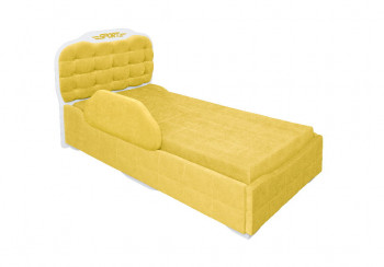 Кровать 190 Атлет Lux 74 Жёлтый (мягкий бортик) в Большой Мурте - bolshaya-murta.mebel54.com | фото