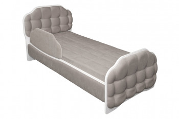 Кровать 190 Атлет Lux 96 Серый (мягкий бортик) в Большой Мурте - bolshaya-murta.mebel54.com | фото