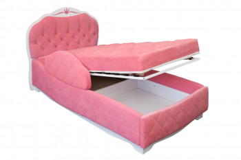 Кровать 190 Гармония Lux 32 Фиолетовый (мягкий бортик) в Большой Мурте - bolshaya-murta.mebel54.com | фото