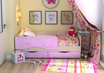 Кровать Алиса КР-812 1,6 Белфорд/Розовый металлик в Большой Мурте - bolshaya-murta.mebel54.com | фото