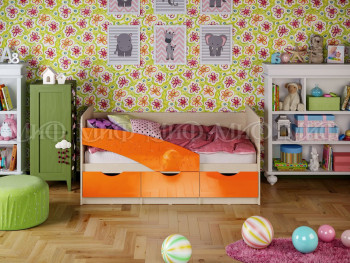 Кровать Бабочки 1,6м (Оранжевый металлик) в Большой Мурте - bolshaya-murta.mebel54.com | фото