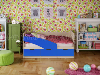 Кровать Бабочки 1,6м (Синий матовый) в Большой Мурте - bolshaya-murta.mebel54.com | фото