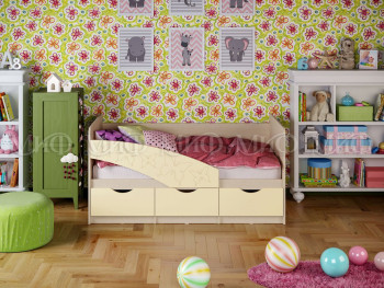 Кровать Бабочки 1,6м (Ваниль матовый) в Большой Мурте - bolshaya-murta.mebel54.com | фото