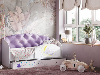 Кровать детская Звездочка Белый/Фиолетовый в Большой Мурте - bolshaya-murta.mebel54.com | фото
