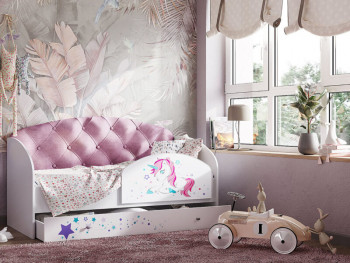 Кровать детская Звездочка Белый/Розовый в Большой Мурте - bolshaya-murta.mebel54.com | фото