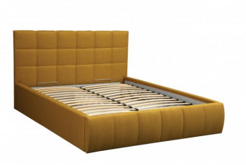 Кровать "Диана" ш. 1400 (Н=1010мм) (жаккард горчица) в Большой Мурте - bolshaya-murta.mebel54.com | фото