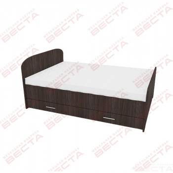 Кровать двухспальная ЛДСП 1400 с ящиками Венге в Большой Мурте - bolshaya-murta.mebel54.com | фото