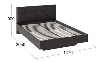 Кровать «Элис» c мягкой обивкой тип 1 Экокожа/Темно-коричневый/1400 в Большой Мурте - bolshaya-murta.mebel54.com | фото
