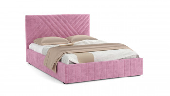 Кровать Гамма ш. 1400 (без основания для хранения) (велюр тенерифе розовый) в Большой Мурте - bolshaya-murta.mebel54.com | фото