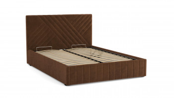 Кровать Гамма ш. 1400 (без основания для хранения) (велюр тенерифе шоколад) в Большой Мурте - bolshaya-murta.mebel54.com | фото