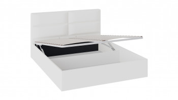 Кровать «Глосс» с мягкой обивкой и подъемным механизмом тип 1 (1400) (Белая) в Большой Мурте - bolshaya-murta.mebel54.com | фото