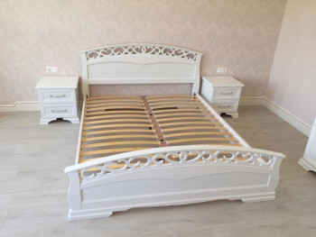 Кровать Грация-1 из массива сосны 900*2000 Белый античный в Большой Мурте - bolshaya-murta.mebel54.com | фото