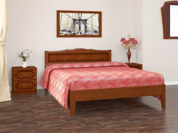 Кровать Карина-7 из массива сосны 1200*2000 Орех в Большой Мурте - bolshaya-murta.mebel54.com | фото