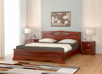 Кровать Карина-7 из массива сосны 1400*2000 Орех в Большой Мурте - bolshaya-murta.mebel54.com | фото