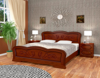 Кровать Карина-8 из массива сосны 1200*2000 Орех в Большой Мурте - bolshaya-murta.mebel54.com | фото
